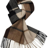 100% Merino Wool Scarf Fall Winter Plaid Ultra-Soft