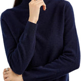 Women's 100% Pure Cashmere Sweater Turtleneck Long Sleeve Warm Soft 2025 Fall Winter Knit Pullover
