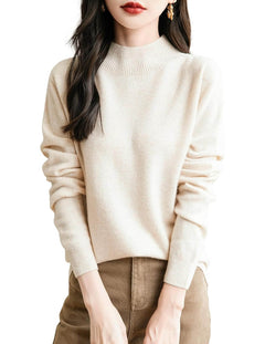 100% Merino Wool Seamless Mockneck Sweater