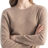 Women's 100% Pure Cashmere Sweater 2025 Fall Winter Crew Neck Long Sleeve Warm Soft Knitted Pullover