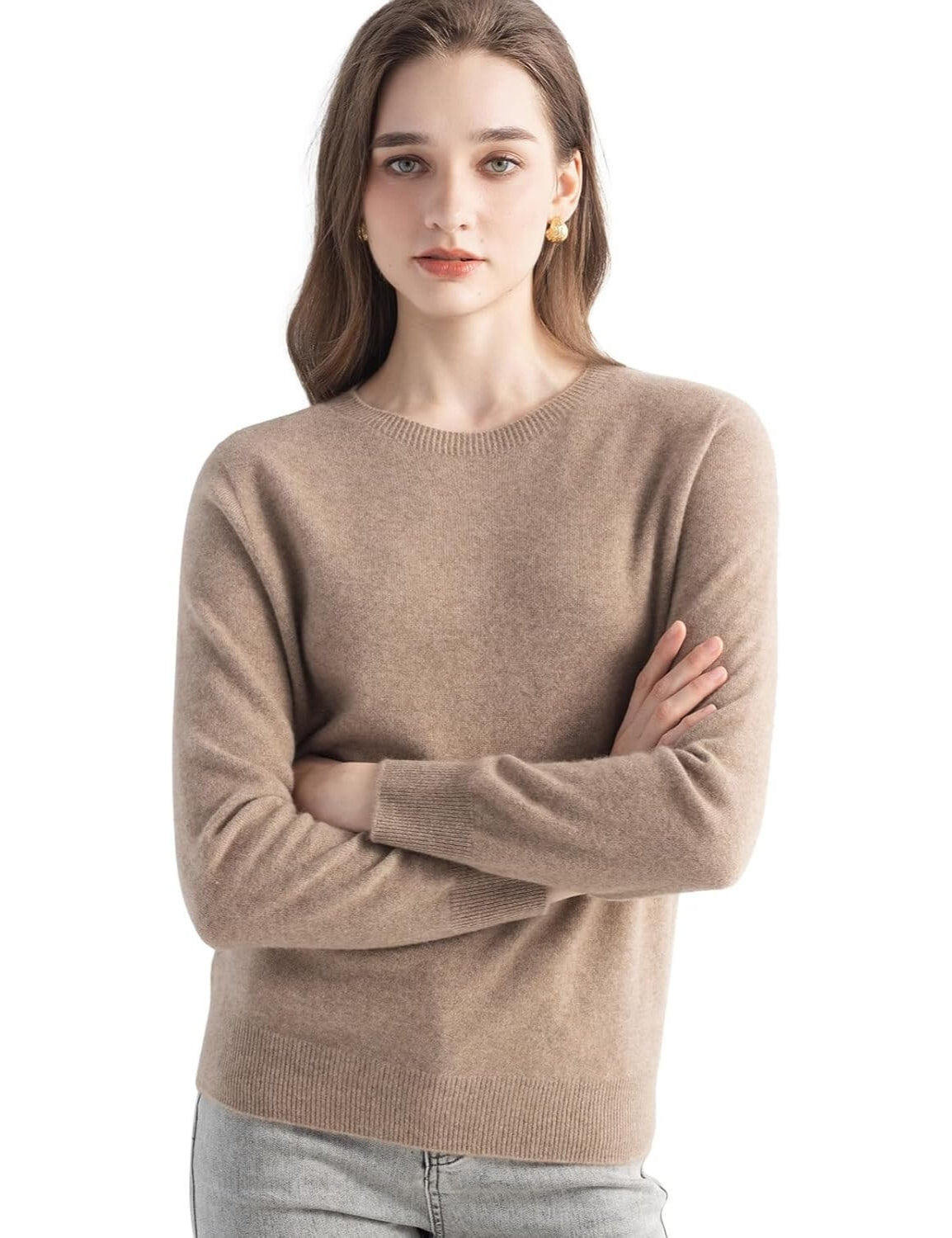 Pullover aus 100 % reinem Kaschmir mit Rundhalsausschnitt