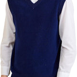 Men's 100% Merino Wool Sweater Vest 2025 Fall Winter Casual Solid V Neck Soft Sleeveless Knitted Sweater Vest