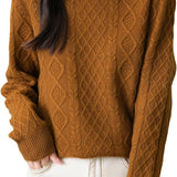 Chanyarn Pull à col roulé à col roulé à la laine de laine 100% pour femmes 2025 Hiver d'hiver Câble vintage décontracté pull à manches longues