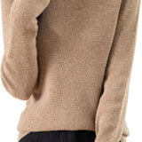 Chanyarn Women's 100% Merino Wool Seamless Sweater Mock Neck First-Line Ready to Wear Long Sleeve Ribbed Knit Pullover
