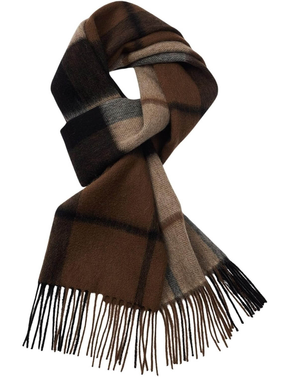 100% Merino Wool Scarf Fall Winter Plaid Ultra-Soft