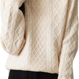 Chanyarn Pull à col roulé à col roulé à la laine de laine 100% pour femmes 2025 Hiver d'hiver Câble vintage décontracté pull à manches longues