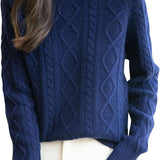Chanyarn Pull à laine de mérinos de Chanyarn 2025 Automne d'hiver Casual Crewneck à manches longues Câble vintage Pull en tricot