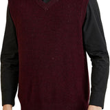 Men's 100% Merino Wool Sweater Vest 2025 Fall Winter Casual Solid V Neck Soft Sleeveless Knitted Sweater Vest