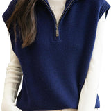 Chanyarn Women's 100% Merino Wool Sweater Vest 2025 Fall Winter 1/4 Zip Sleeveless Knit Sweater Tank Tops