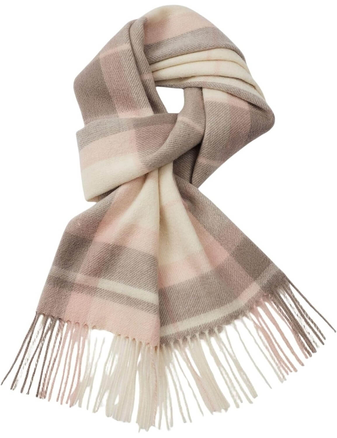 100% Merino Wool Scarf Fall Winter Plaid Ultra-Soft