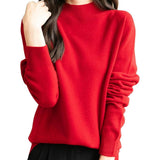 100% Australian Merino Wool Seamless Mock Neck Sweater