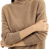 100% Pure Cashmere Women's Sweater Turtleneck Long Sleeve Warm Soft 2025 Fall Winter Knit Pullover