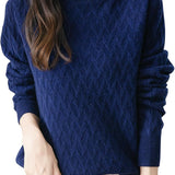 Chanyarn Women's 100% Merino Merino Wool Séter 2025 Otoño Invierno Solid Mock Cuella de manga larga Sweater Jumper