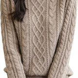 Chanyarn Women's 100% Merino Wool Turtleneck Sweater 2025 Fall Winter Casual Cable Warm Soft Long Sleeve Knit Sweater