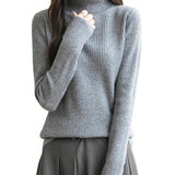 100% Merino Wool Ribbed Turtleneck Sweater