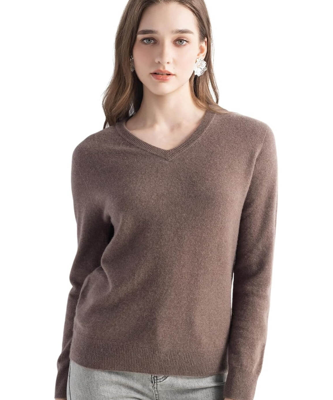 Mongolian Cashmere V-Neck Sweater