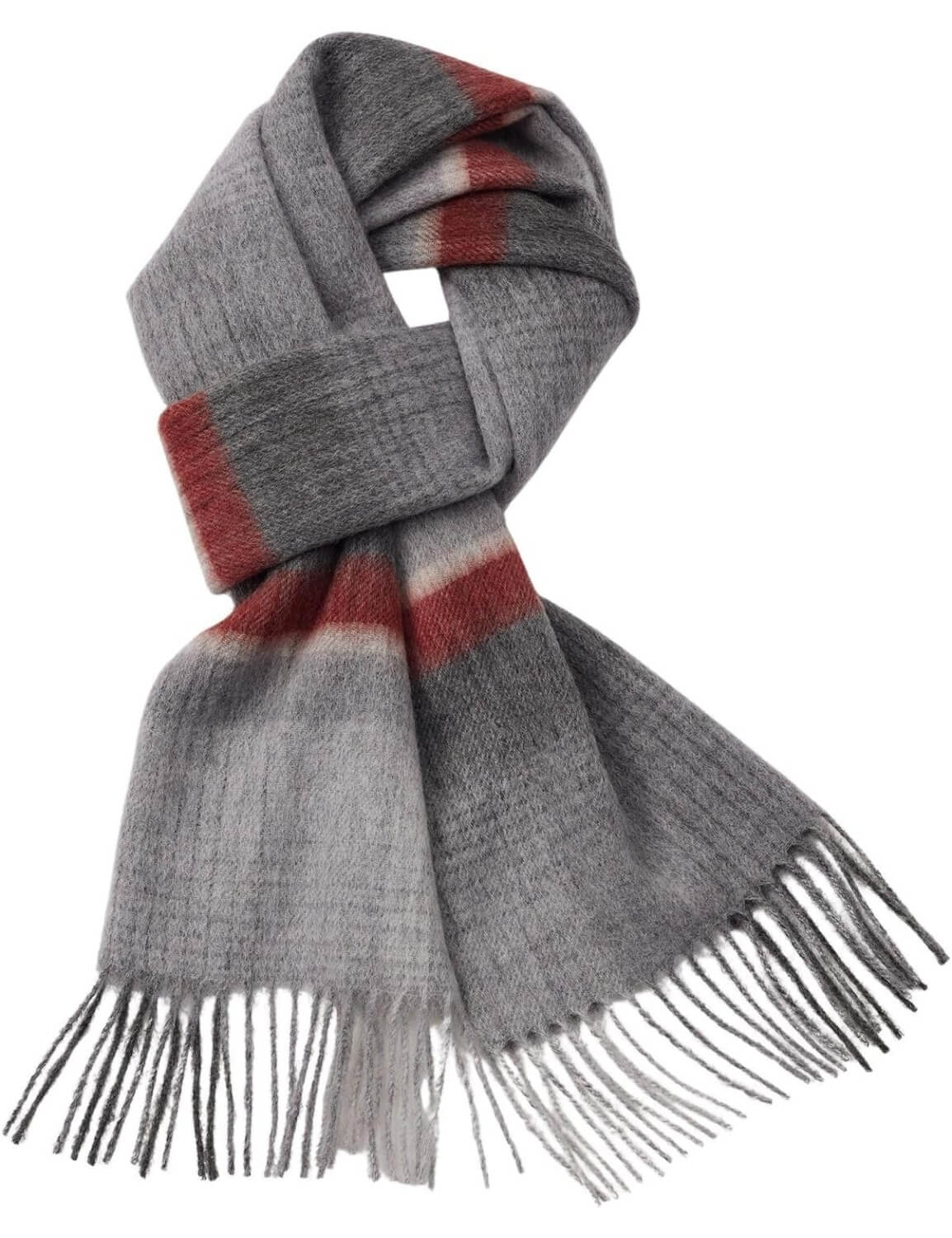 100% Merino Wool Scarf Fall Winter Plaid Ultra-Soft