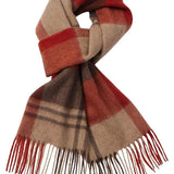 100% Merino Wool Scarf Fall Winter Plaid Ultra-Soft