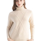 Mongolian Cashmere Women’s Cable Knit Turtleneck