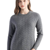 Mongolisk kashmir tröja med rund hals