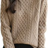 Chanyarn Women's Crew Neck 100% Merino Wool Sweater 2025 Fall Winter Vintage Warm Soft Long Sleeve Knit Cable Sweater