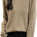 Chanyarn Women's 100% Merino Wool V Neck Sweater 2025 First-Line Ready to Wear Casual Long Sleeve Seamless Knit Sweater
