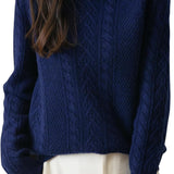 Chanyarn Women's 100％Merino Wool Turtleneck Seater2025秋冬の長袖ソリッドケーブルニットプルオーバーセーター