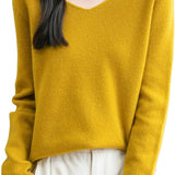 Chanyarn Women's 100% Merino Wool V Neck Sweater 2025 First-Line Ready to Wear Casual Long Sleeve Seamless Knit Sweater