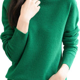 Chanyarn Women's100％メリノウールシームレスセータータートルネックファーストライン長いスリーブニットプルオーバートップを着用する準備ができています