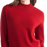Women's 100% Pure Cashmere Sweater Mock Neck Long Sleeve Warm Leisure 2025 Fall Winter Knit Pullover