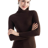 Merino Wool Blend Ribbed Turtleneck Slim Fit Sweater