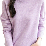 Chanyarn Women's100％メリノウールシームレスセータータートルネックファーストライン長いスリーブニットプルオーバートップを着用する準備ができています