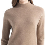 Women's 100% Pure Cashmere Sweater Mock Neck Long Sleeve Warm Leisure 2025 Fall Winter Knit Pullover