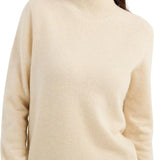 100% Pure Cashmere Women's Sweater Mock Neck Long Sleeve Warm Soft 2025 Fall Winter Knit Pullover