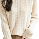 Chanyarn Women's Crew Neck 100% Merino Wool Sweater 2025 Otoño Invierno Cable Vintage Capas de manga larga cálida