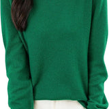 Chanyarn Women's 100% Merino Wool Seamless Sweater Mock Neck First-Line Ready to Wear Long Sleeve Knitted Pullover Tops