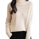 Vintage coltrui met kabel van 100% merinowol