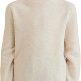 Girls 100% Merino Wool Sweater 2025 Fall Winter Kids Solid Mock Neck Warm Soft Long Sleeve Knit Pullover Jumper