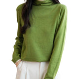 Suéter de gola alta com mistura de lã Merino