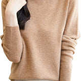 Chanyarn Women's100％メリノウールシームレスセータータートルネックファーストライン長いスリーブニットプルオーバートップを着用する準備ができています