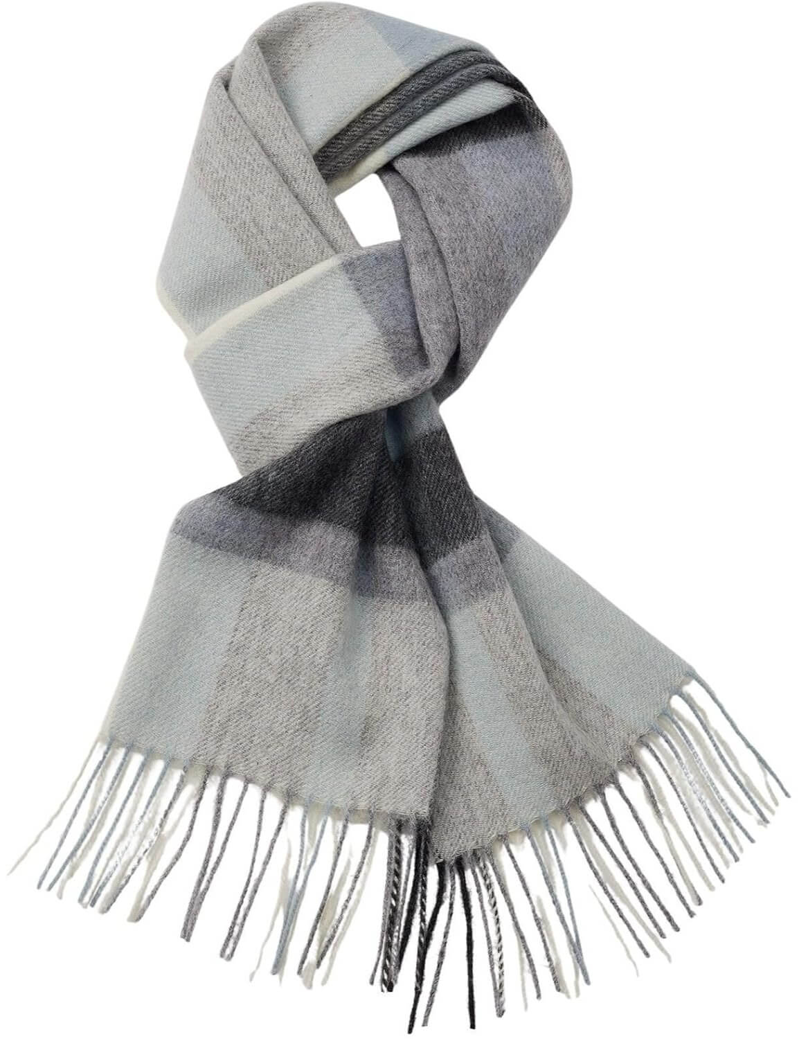 100% Merino Wool Scarf Fall Winter Plaid Ultra-Soft