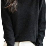 Chanyarn Women's100％メリノウールシームレスセータータートルネックファーストライン長いスリーブニットプルオーバートップを着用する準備ができています