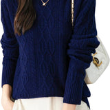 CHanyarn Women's Crew Neck 100% Micchiale in lana merino 2025 inverno casual casual vintage morbida a maniche lunghe a maniche lunghe maglione