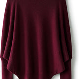 Suéter de malha grande com gola morcego e mistura de lã Merino