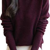 Chanyarn Women's 100% Merino Wool Seamless Sweater Mock Neck First-Line Ready to Wear Long Sleeve Knitted Pullover Tops