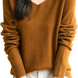 Chanyarn Women's 100% Merino Wool V Neck Sweater 2025 First-Line Ready to Wear Casual Long Sleeve Seamless Knit Sweater