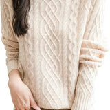 Chanyarn Women's 100% Merino Wool Sweater 2025 Fall Winter Turtleneck Vintage Warm Soft Long Sleeve Cable Knit Sweater