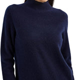 100% Pure Cashmere Women's Sweater Mock Neck Long Sleeve Warm Soft 2025 Fall Winter Knit Pullover