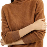 100% Pure Cashmere Women's Sweater Turtleneck Long Sleeve Warm Soft 2025 Fall Winter Knit Pullover