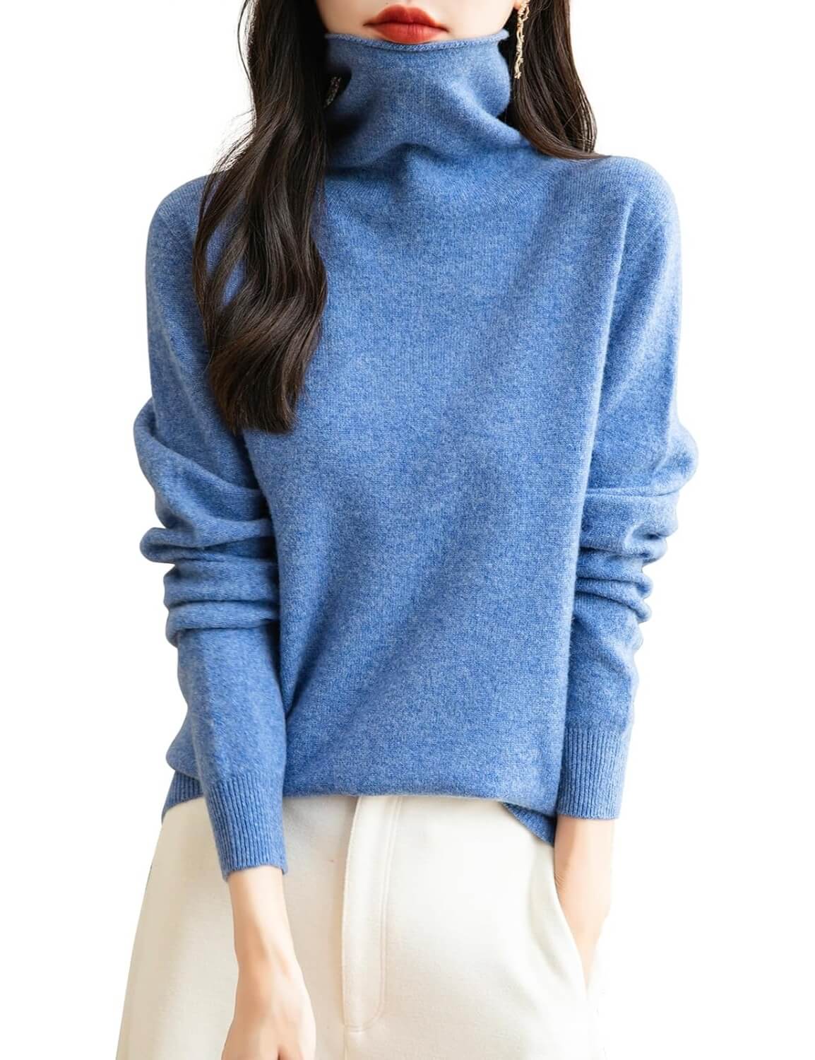 100% Merino Wool Seamless Turtleneck Sweater